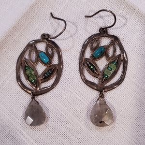 W2213 Retired Silpada .925 Sterling Silver Labradorite & Turquoise Earrings!